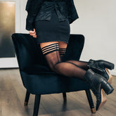 Kixies Lois with Back Seam Thigh Highs - Stockings - Size B Hosiery